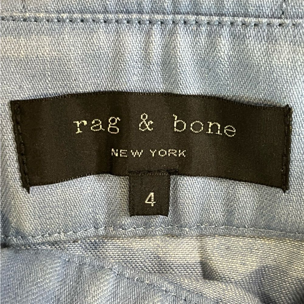 Rag & Bone Wades Mini Skirt Blue Women's 4 Utility Zip Cotton Structured - Picture 5 of 5